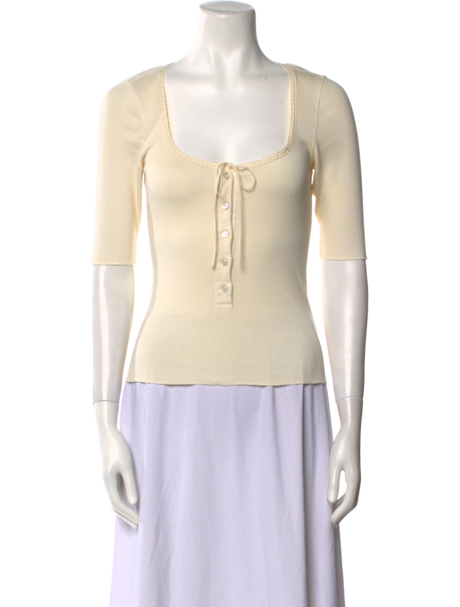 DÔEN Scoop Neck Short Sleeve Top