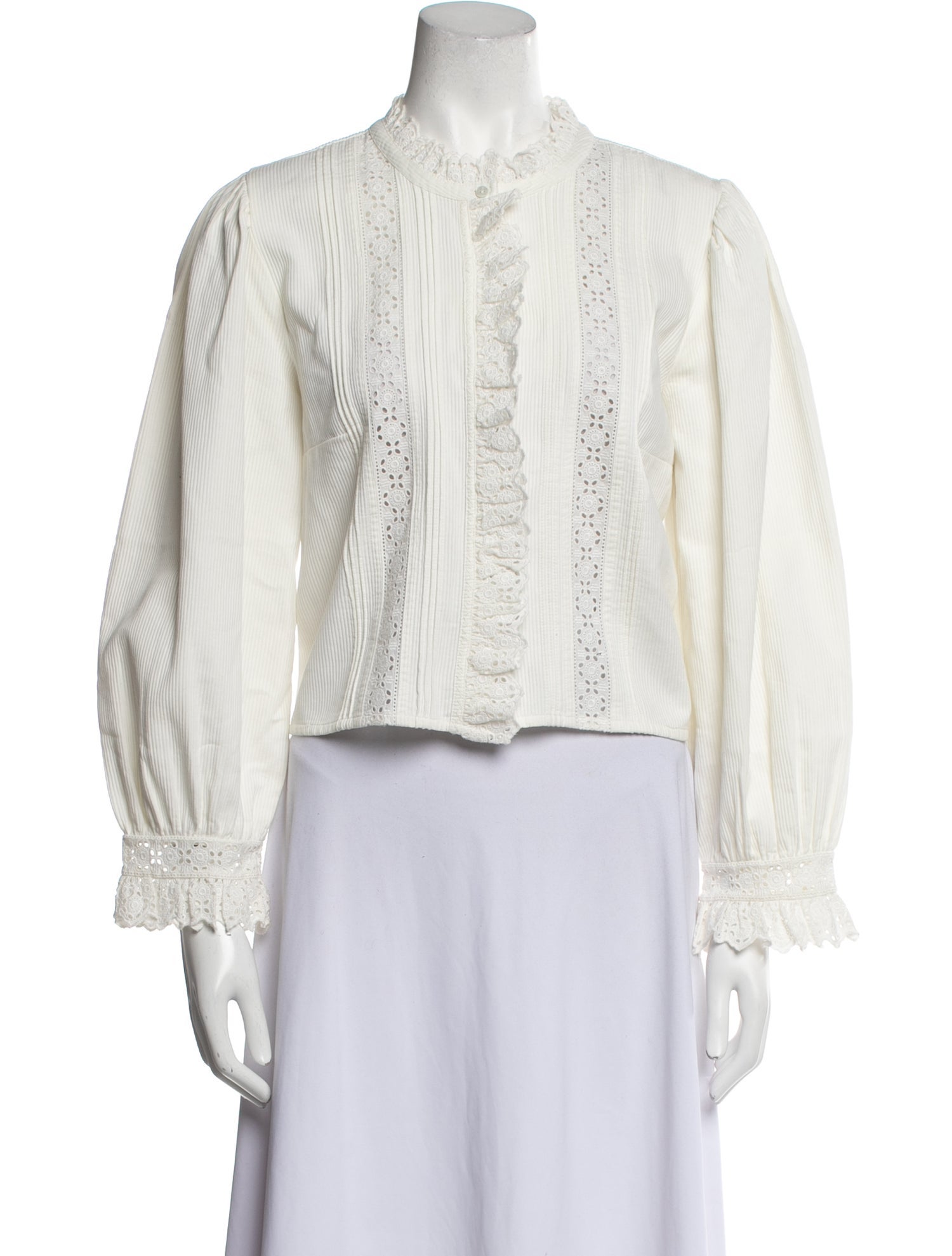Marni Printed V-Neck Blouse - Neutrals Tops, Clothing