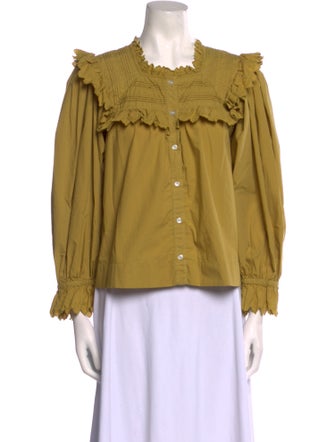 DÔEN Crew Neck Long Sleeve Blouse