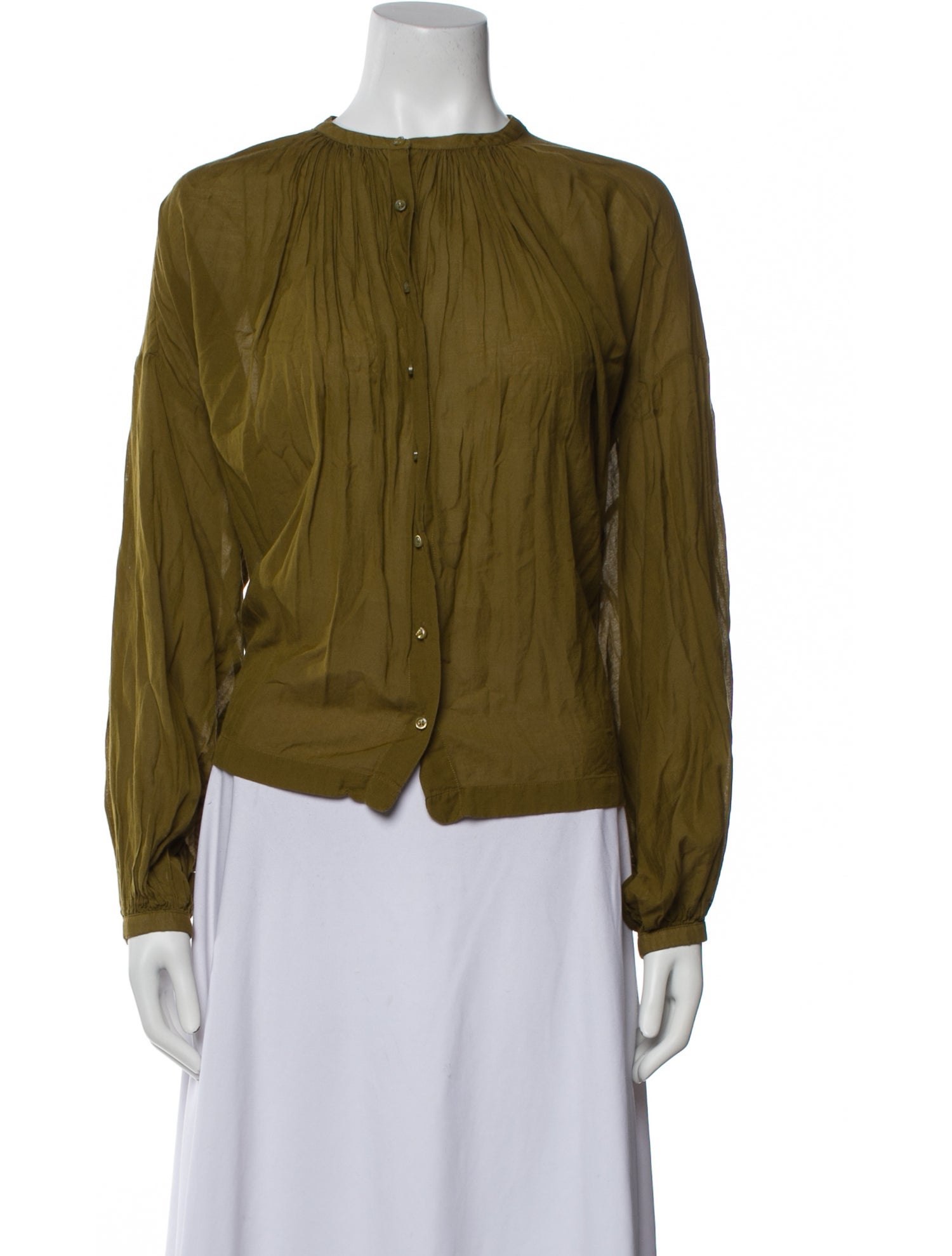 DÔEN Mock Neck Long Sleeve Blouse