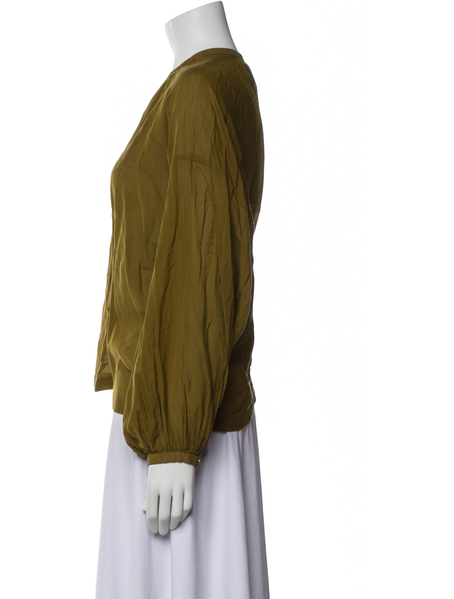 DÔEN Mock Neck Long Sleeve Blouse