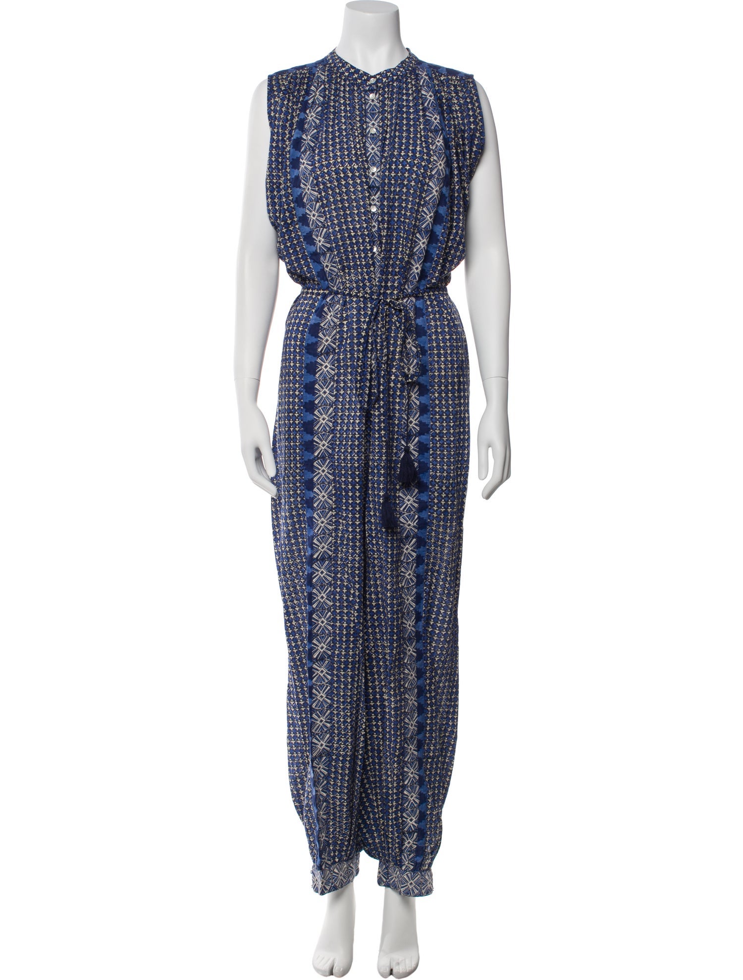 DÔEN Printed Crew Neck Jumpsuit