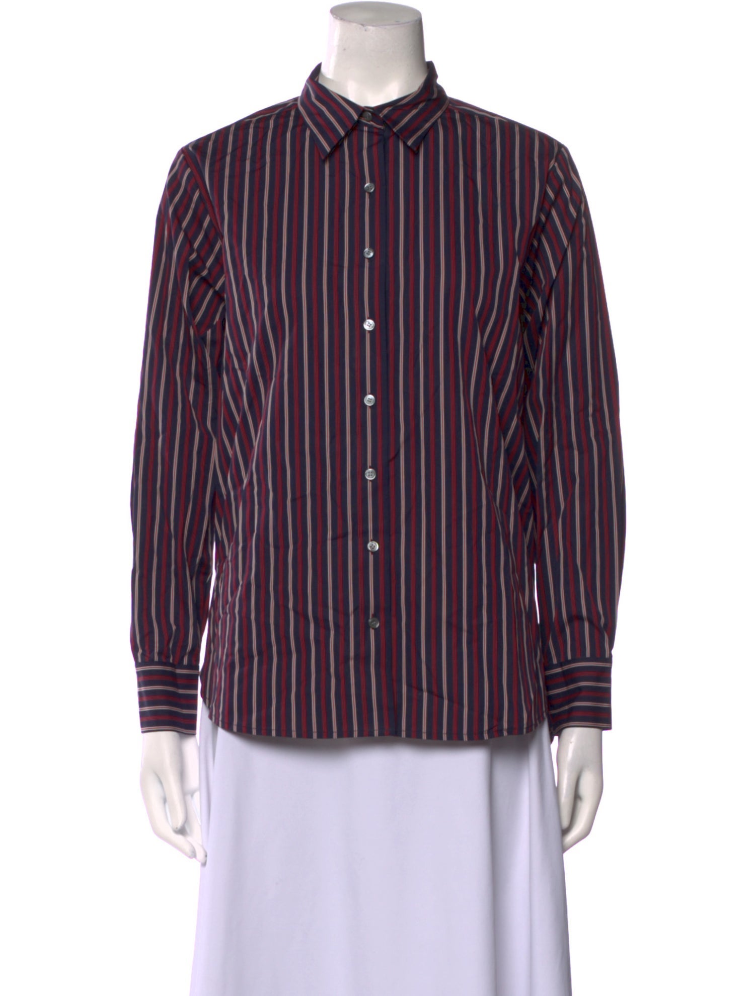 DÔEN Striped Long Sleeve Button-Up Top w/ Tags