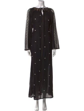 DÔEN Tie Neck Midi Length Dress