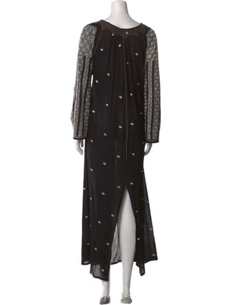 DÔEN Tie Neck Midi Length Dress