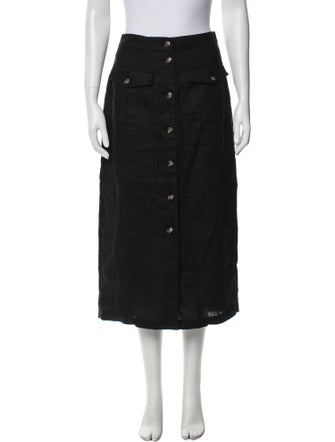 DÔEN Linen Midi Length Skirt