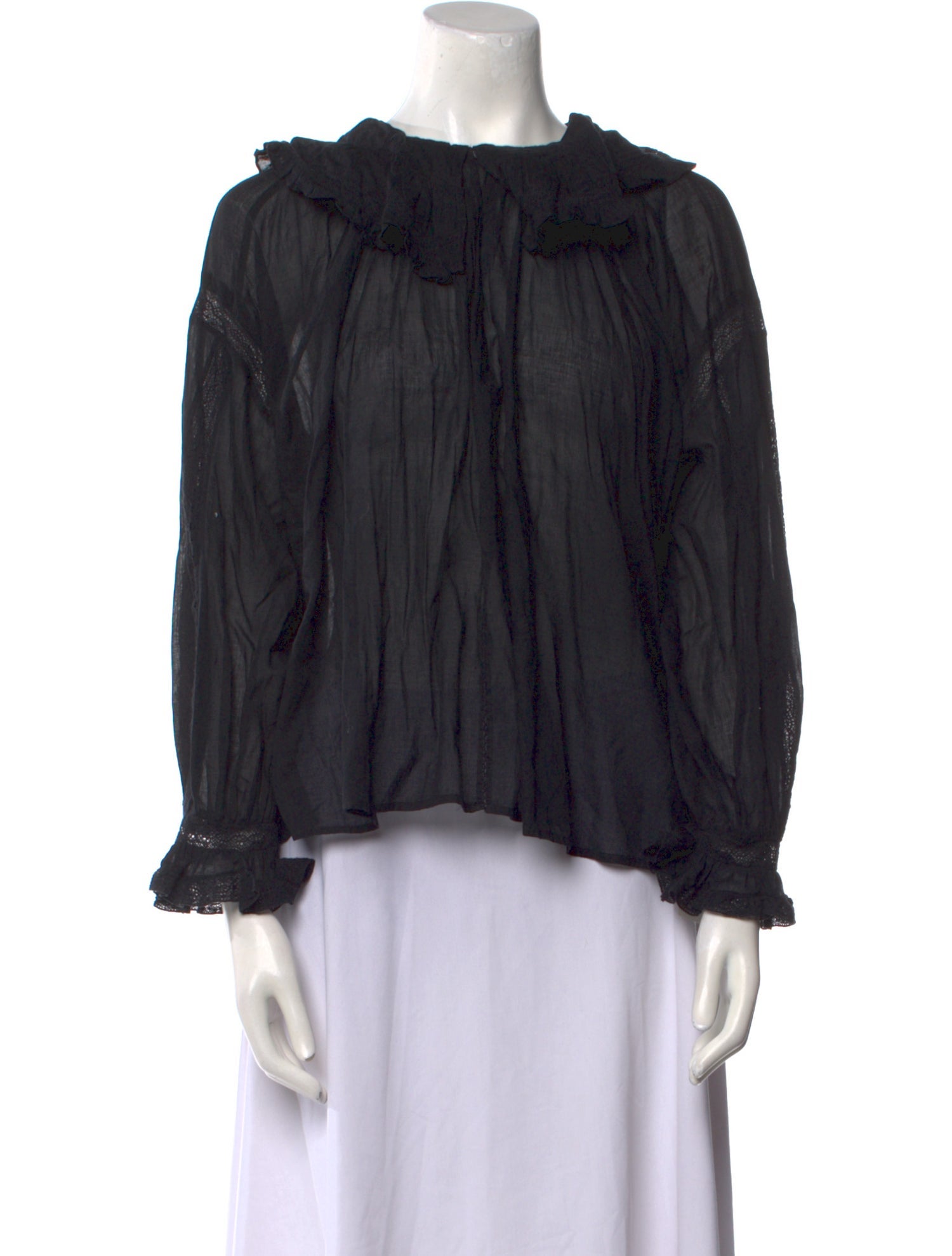 DÔEN Bateau Neckline Long Sleeve Blouse