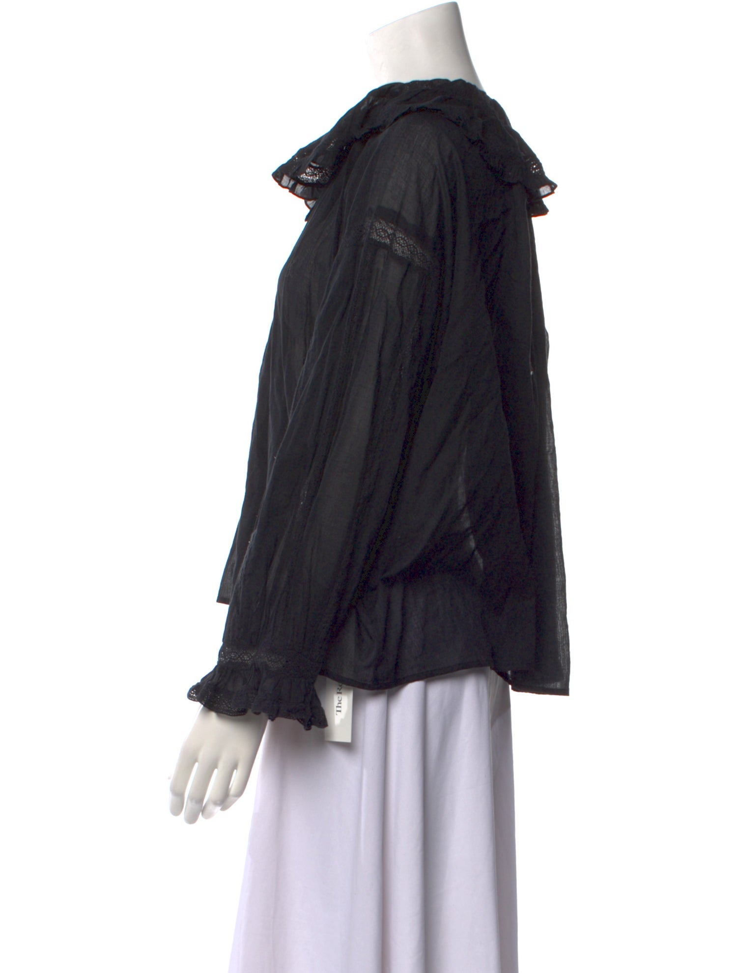 DÔEN Bateau Neckline Long Sleeve Blouse