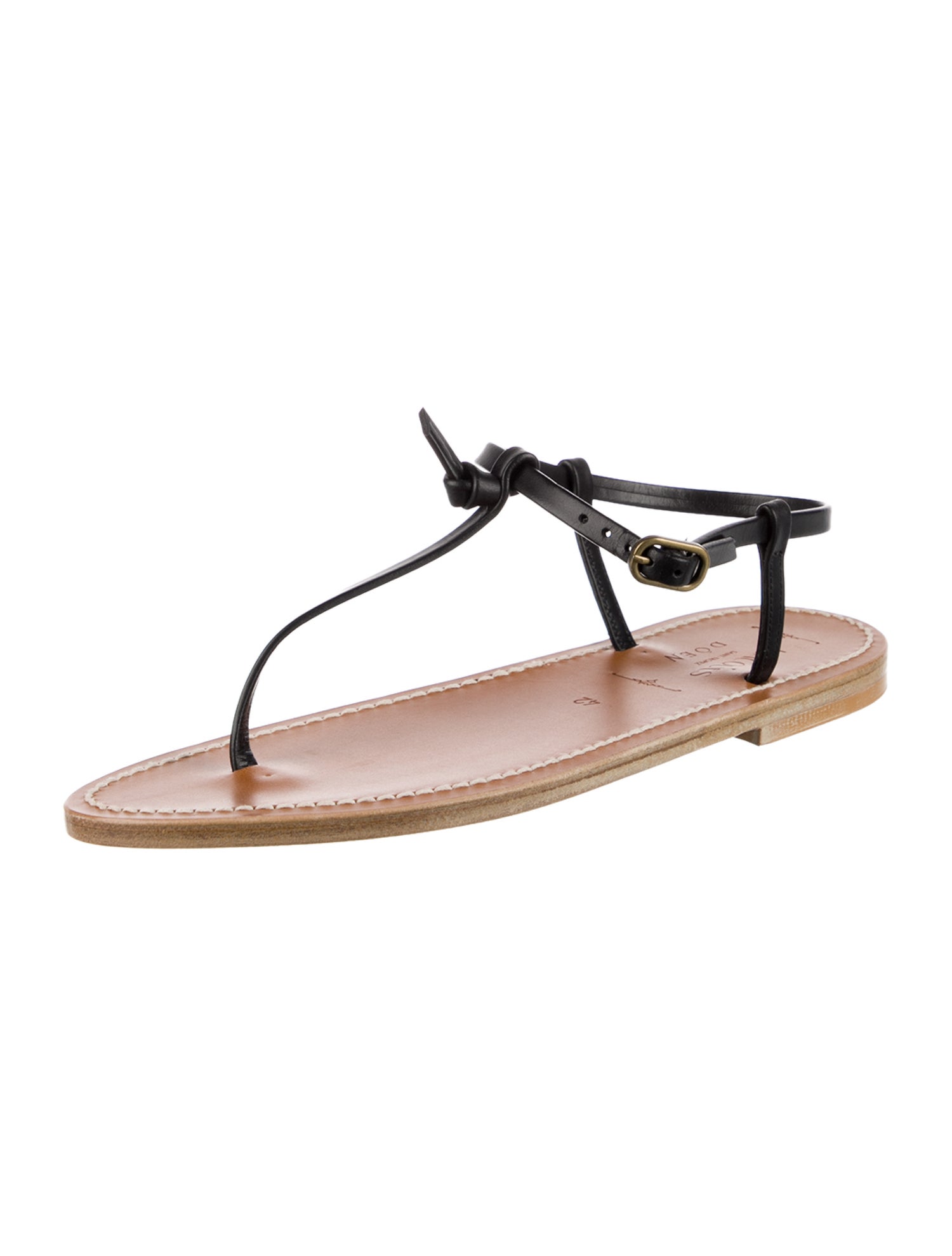 DÔEN Leather T-Strap Sandals
