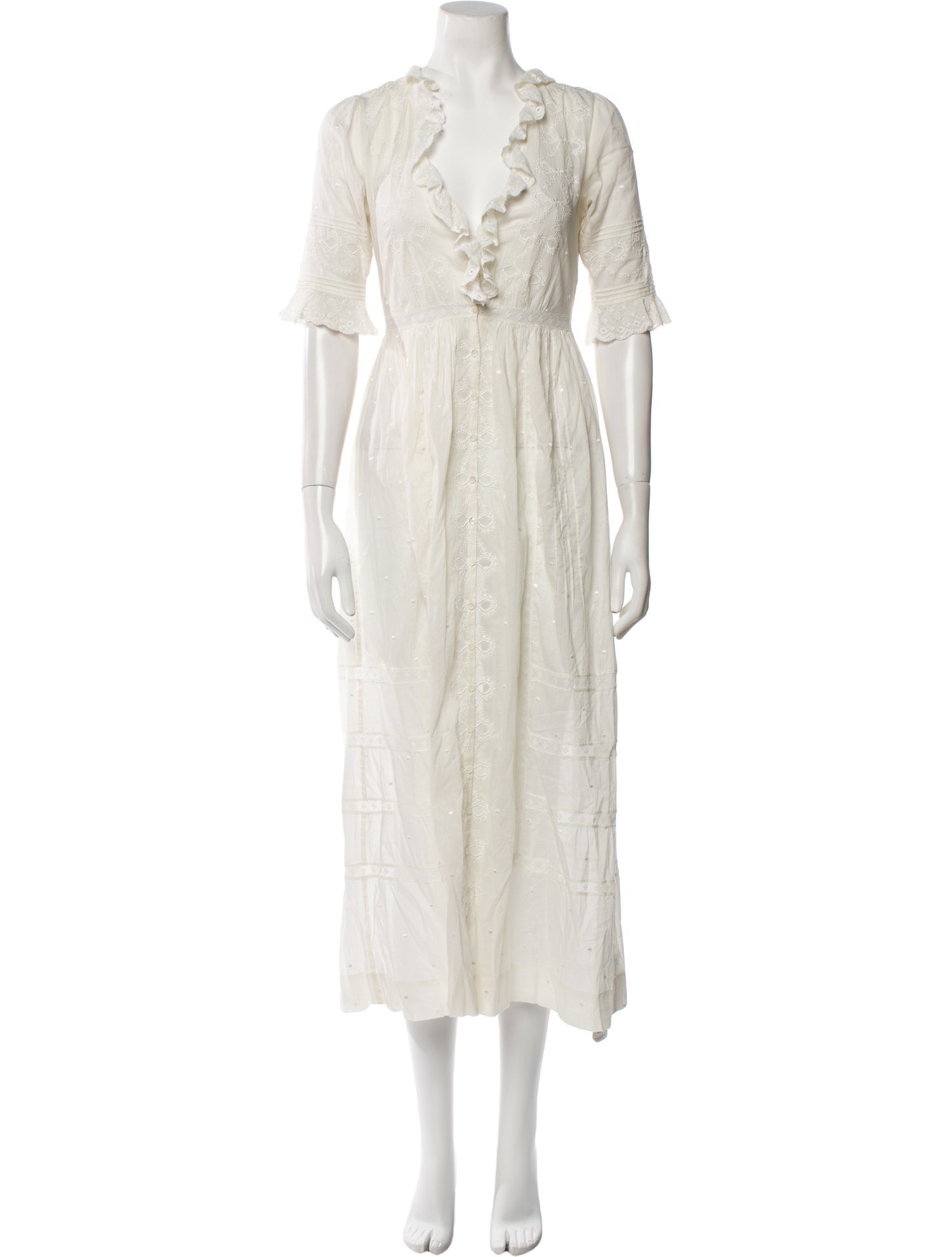 DÔEN V-Neck Midi Length Dress