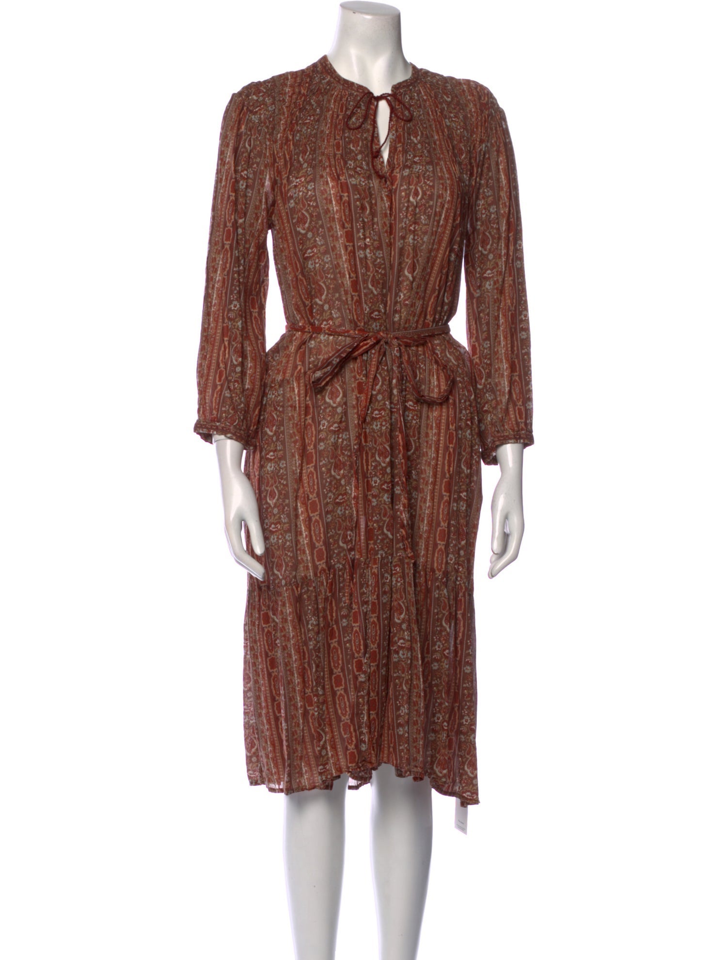 DÔEN Paisley Print Midi Length Dress