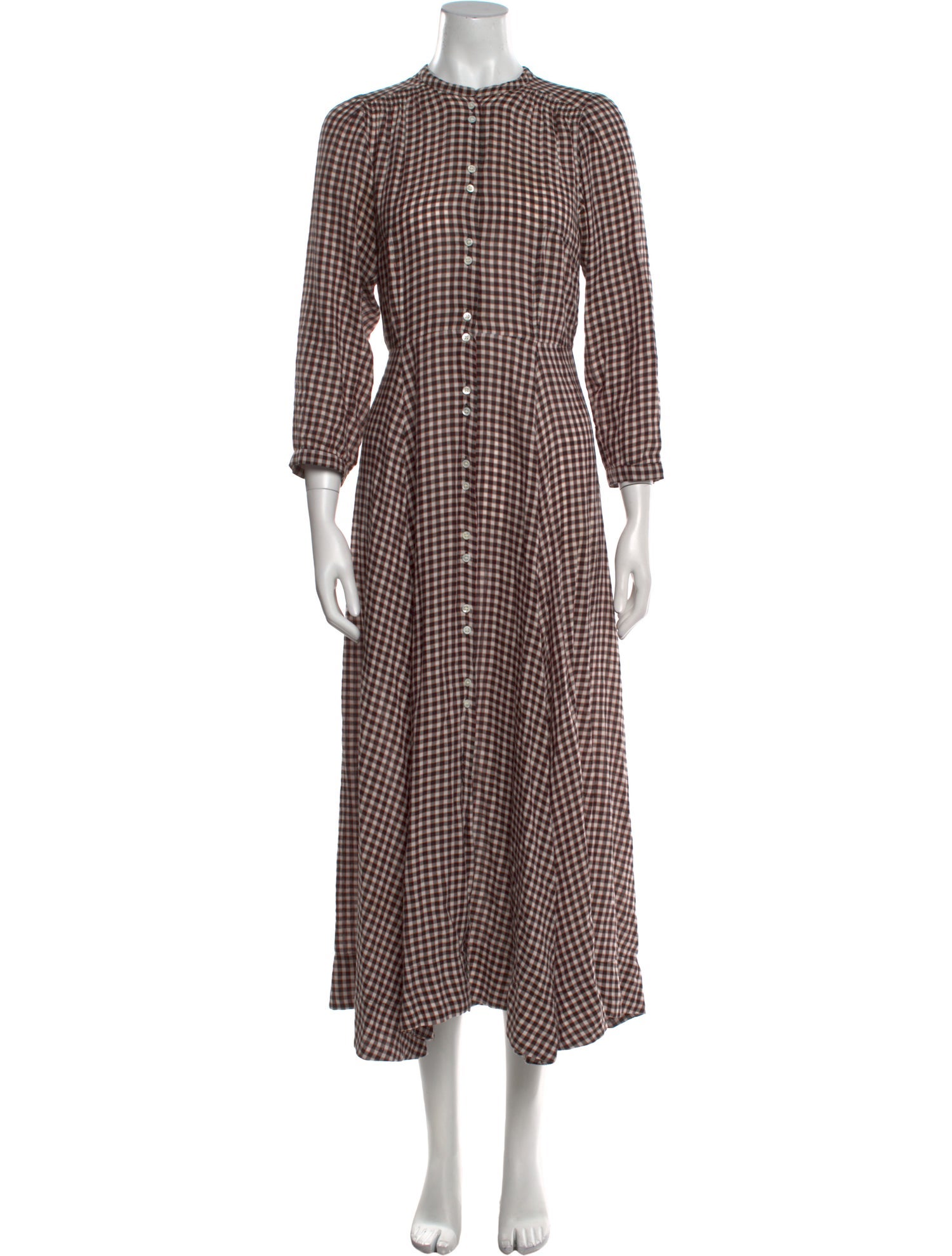 DÔEN Plaid Print Long Dress