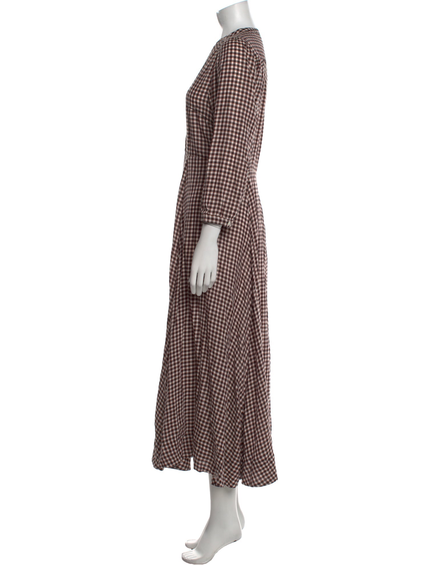 DÔEN Plaid Print Long Dress