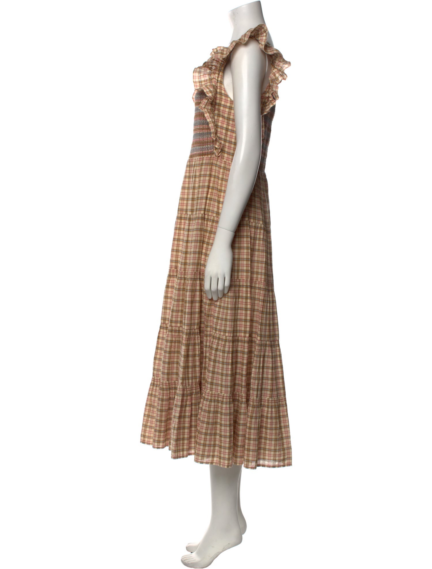 DÔEN Plaid Print Long Dress