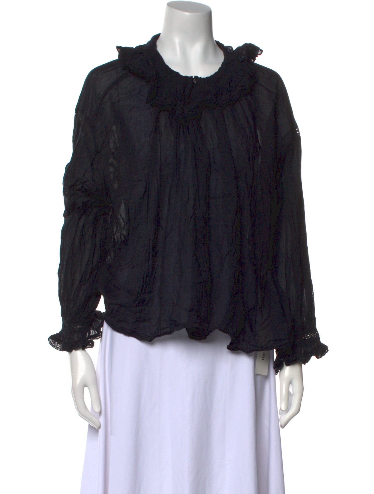 DÔEN Scoop Neck Long Sleeve Blouse