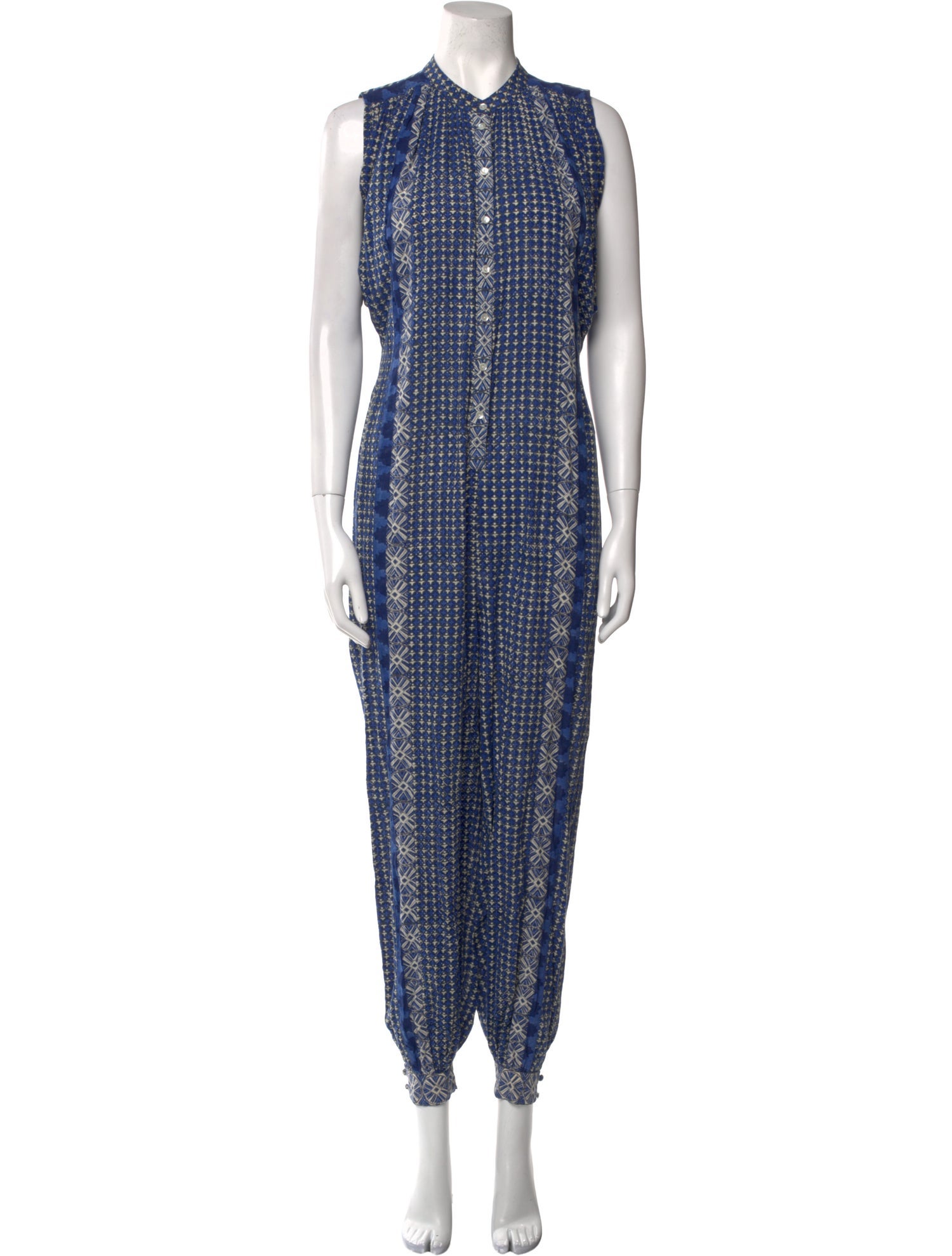 DÔEN Printed Mock Neck Jumpsuit