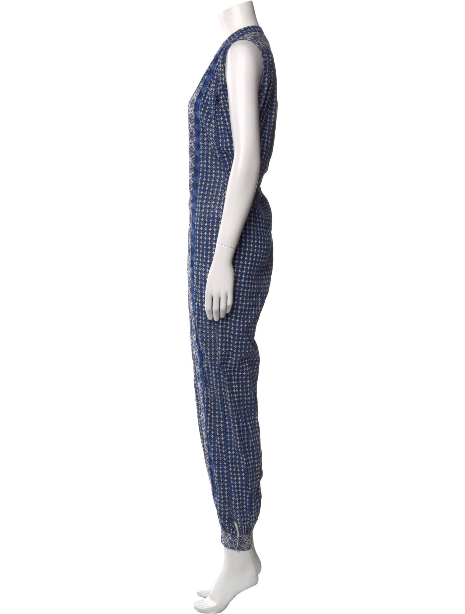 DÔEN Printed Mock Neck Jumpsuit