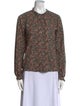DÔEN Floral Print Crew Neck Blouse