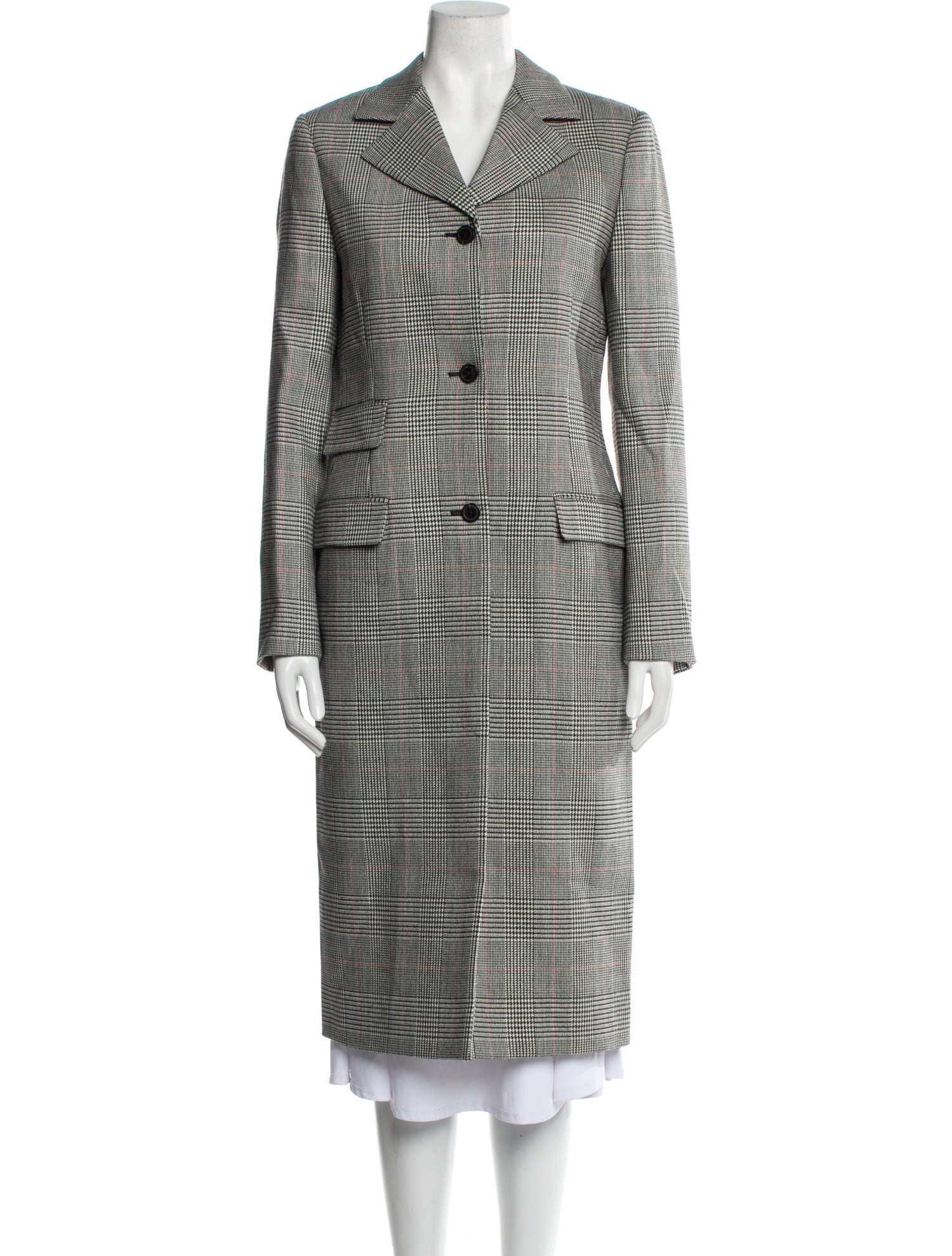 DÔEN Virgin Wool Plaid Print Peacoat w/ Tags