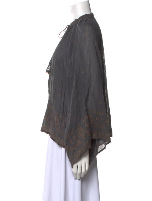 DÔEN Tie Neck Long Sleeve Blouse