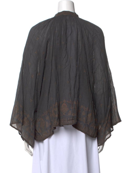 DÔEN Tie Neck Long Sleeve Blouse