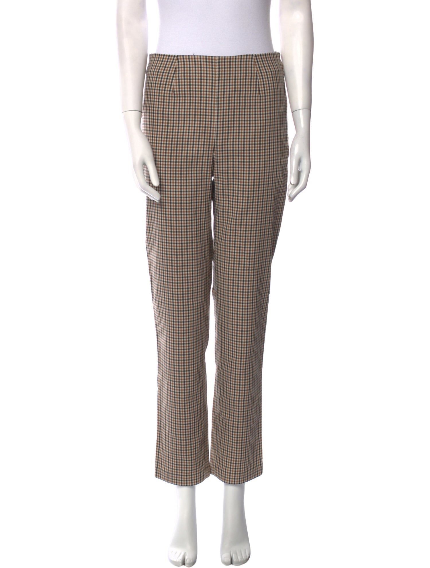 DÔEN Plaid Print Straight Leg Pants