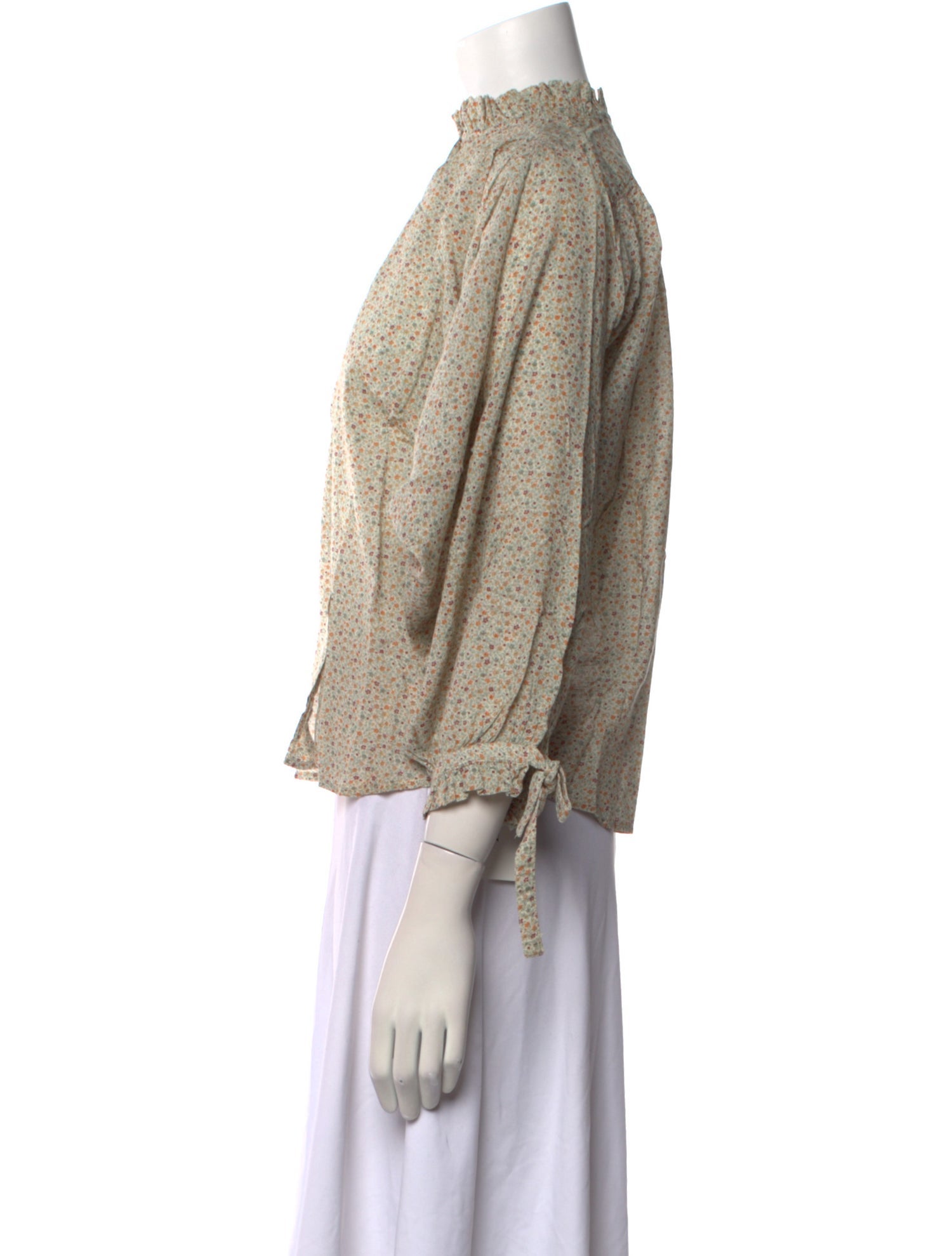 DÔEN Printed Mock Neck Crop Top