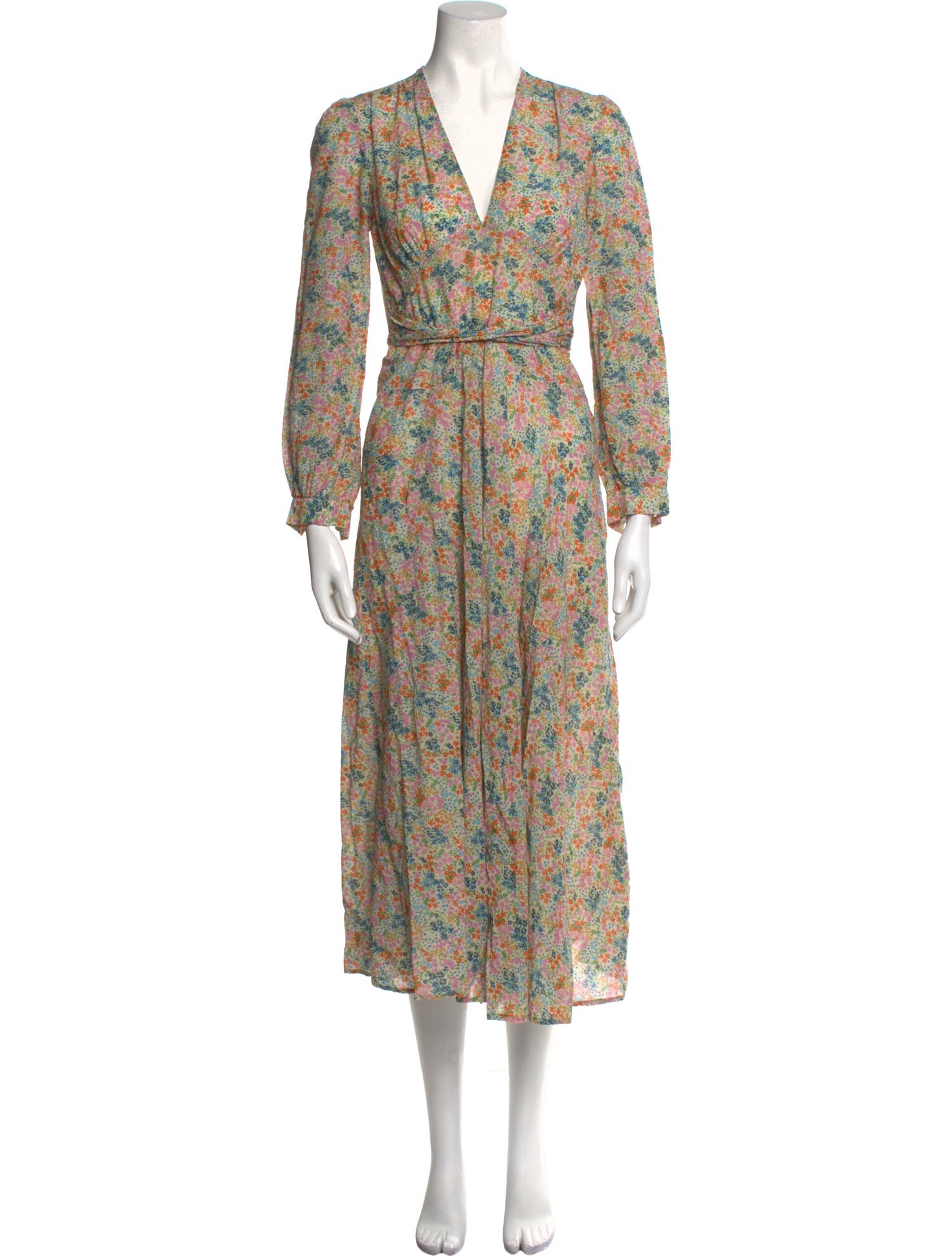 DÔEN Floral Print Midi Length Dress