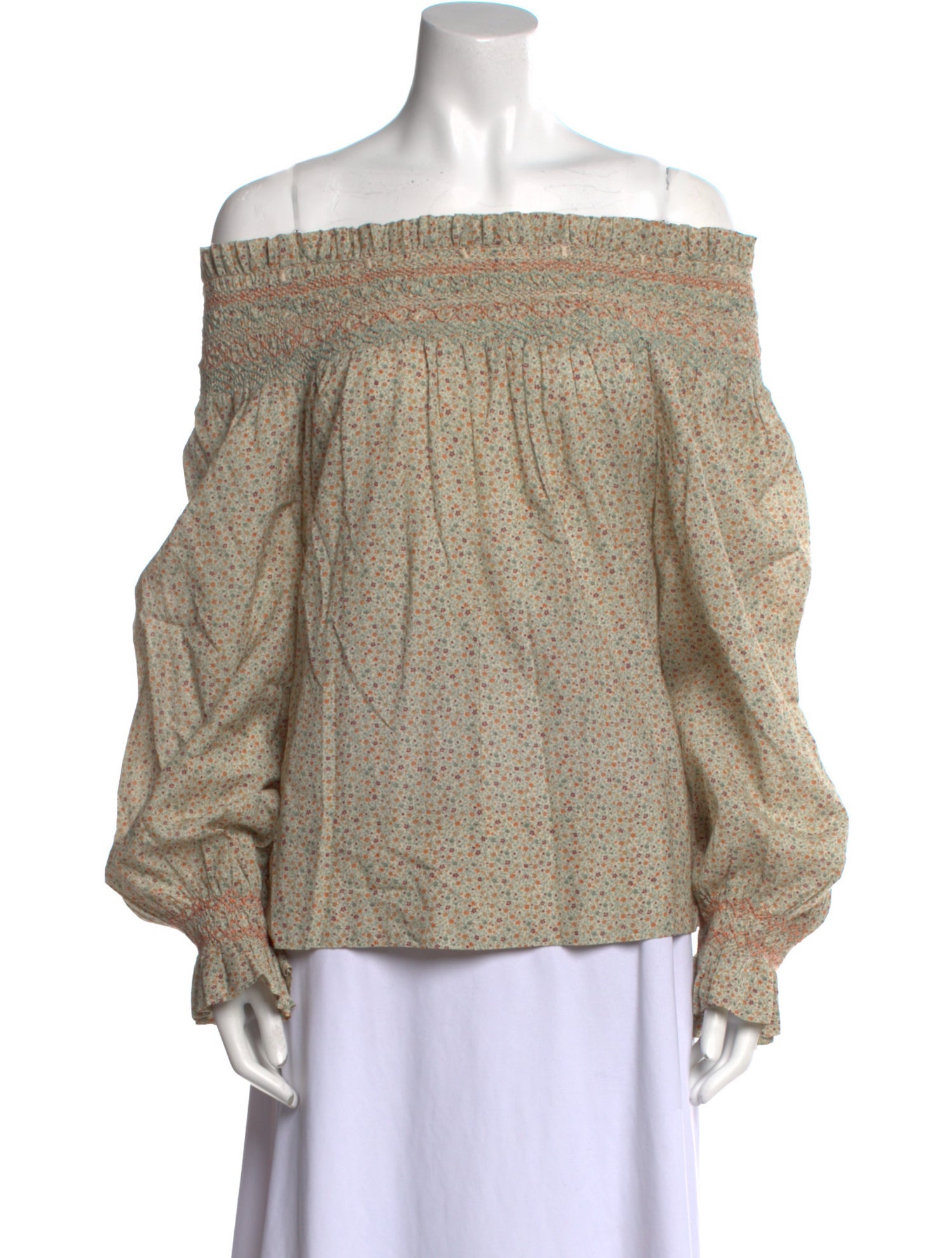 DÔEN Printed Off-The-Shoulder Blouse