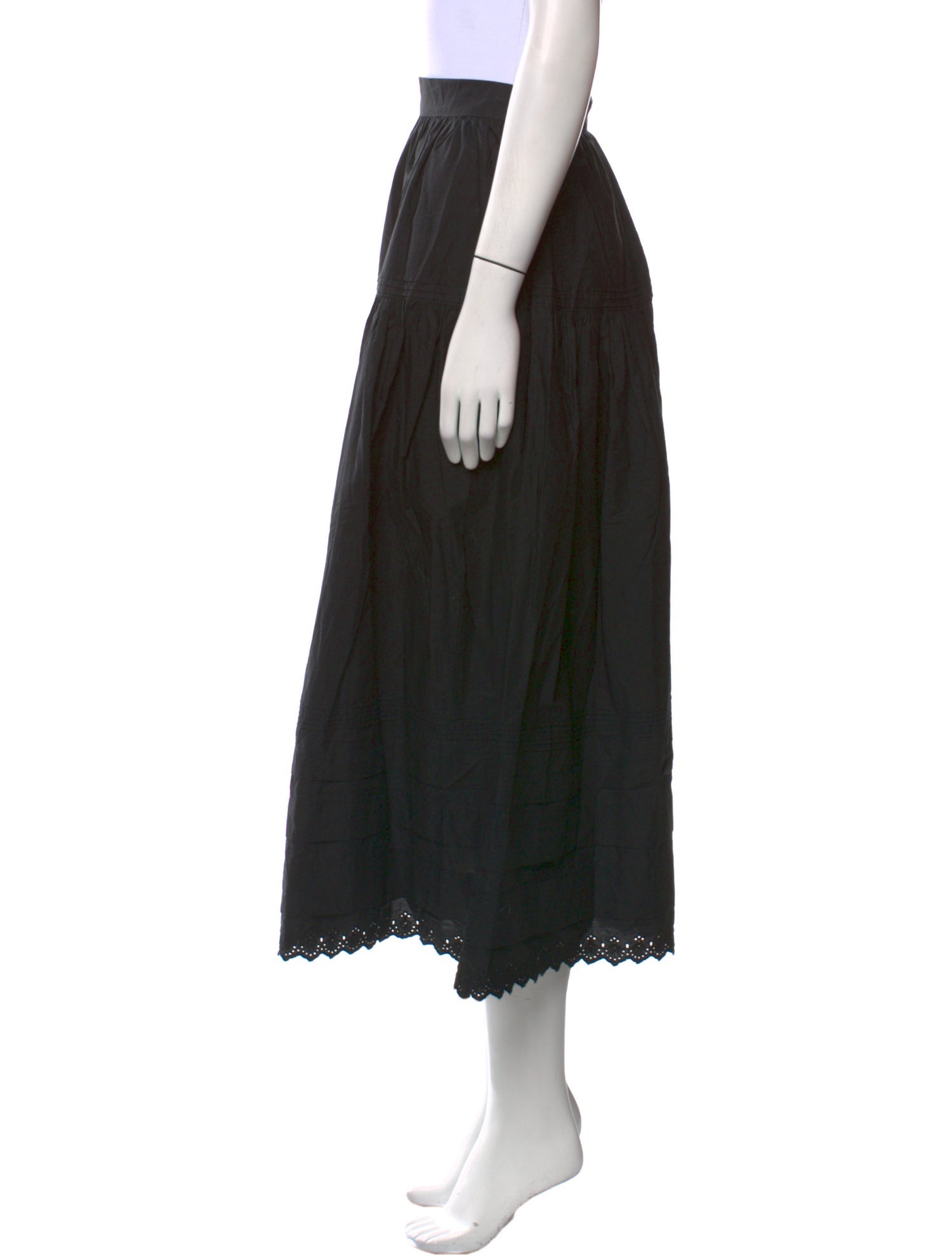 DÔEN Embroidered Accent Midi Length Skirt