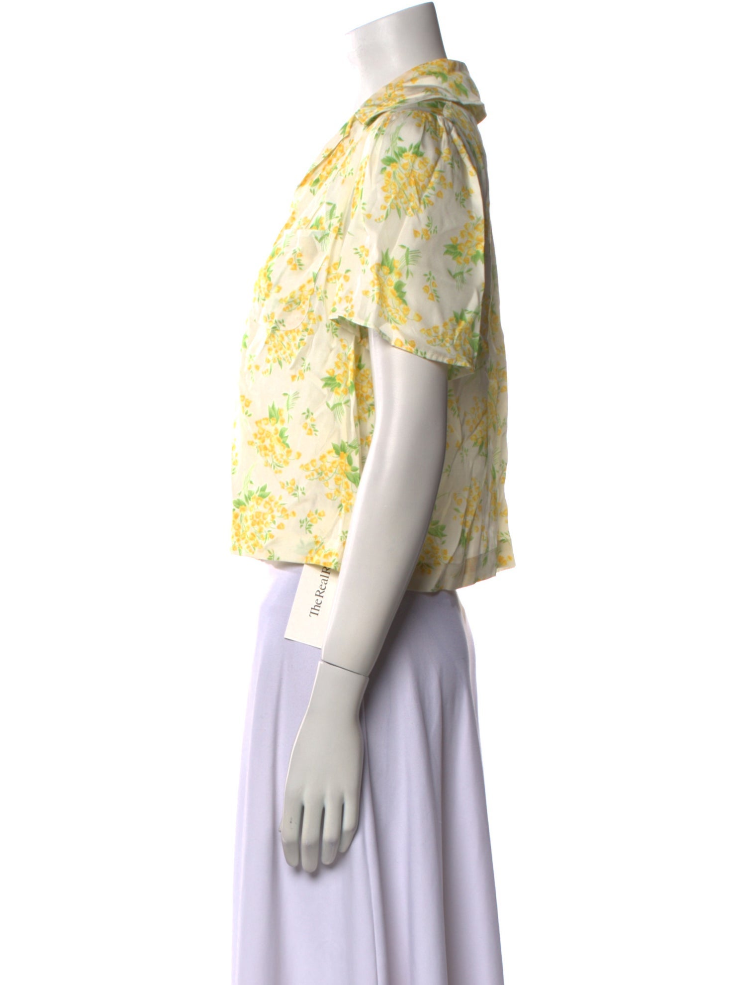 DÔEN Floral Print V-Neck Crop Top