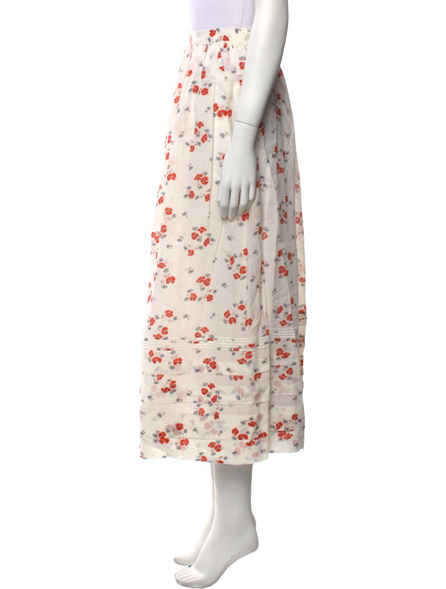 DÔEN Floral Print Midi Length Skirt w/ Tags