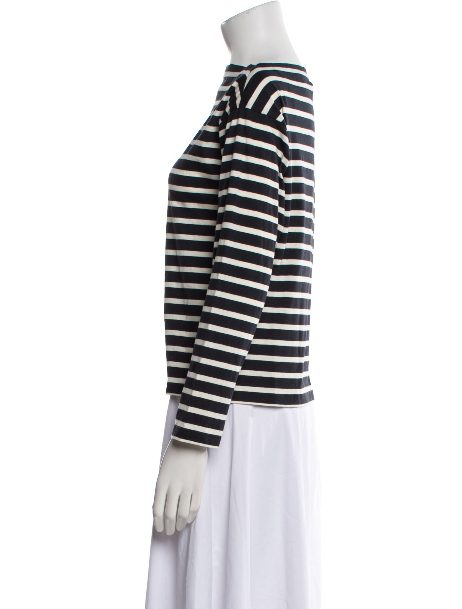 DÔEN Striped Bateau Neckline Top w/ Tags
