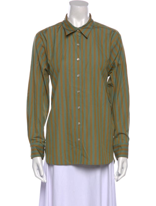 DÔEN Striped Long Sleeve Button-Up Top