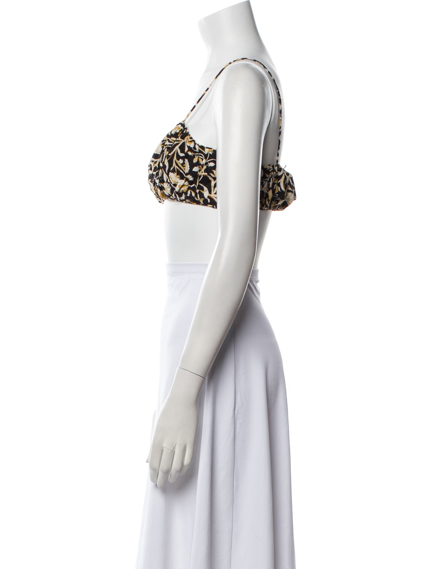 DÔEN Printed Square Neckline Crop Top