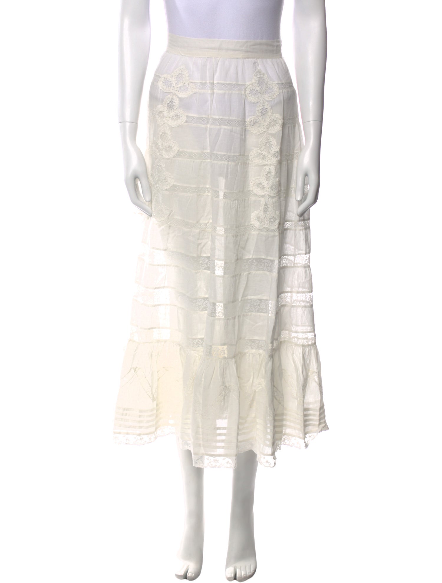 DÔEN Lace Pattern Midi Length Skirt w/ Tags