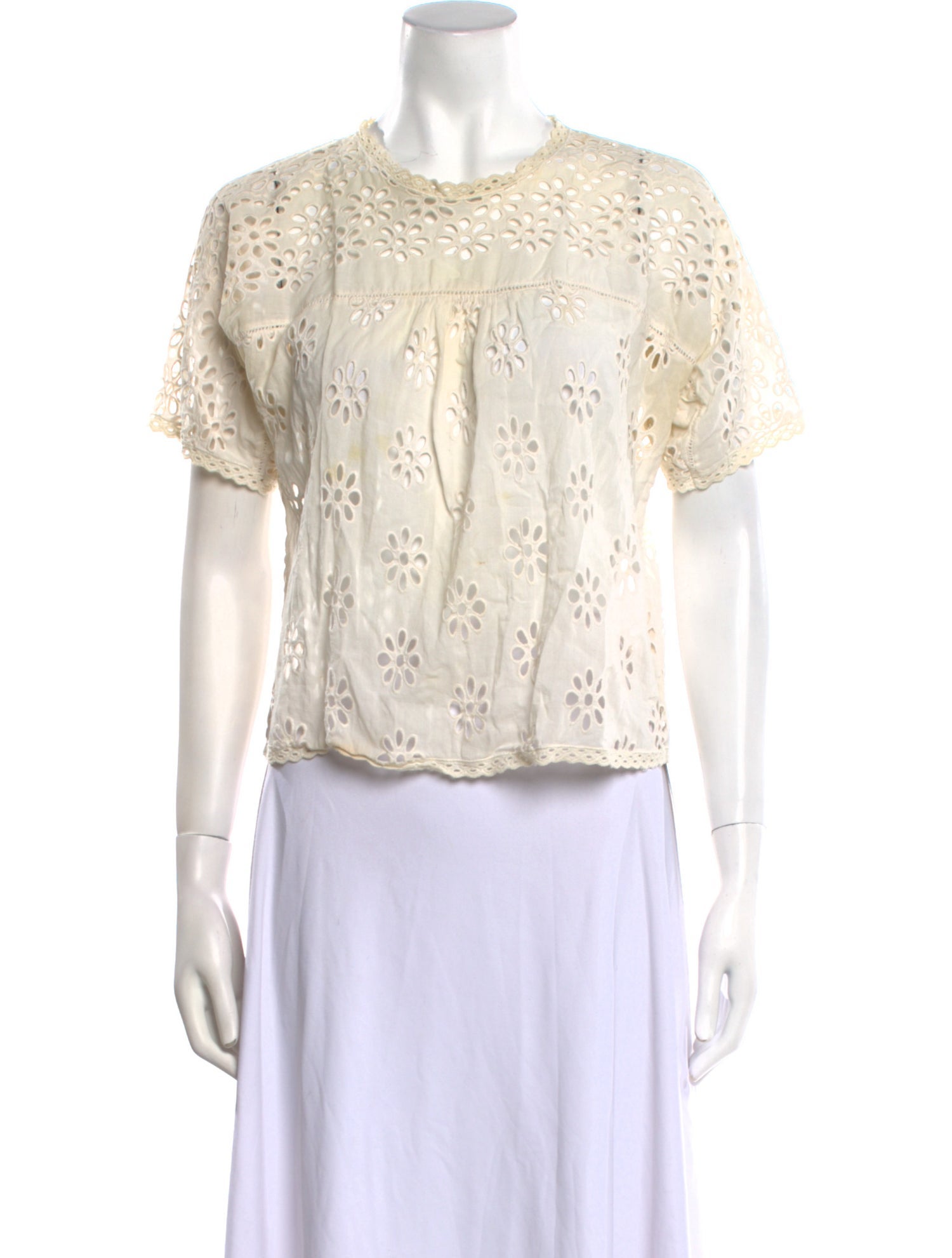 DÔEN Crew Neck Short Sleeve Crop Top