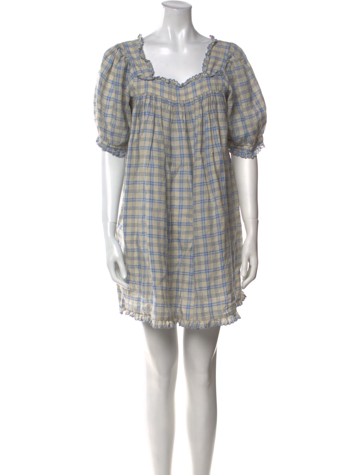 DÔEN Plaid Print Mini Dress