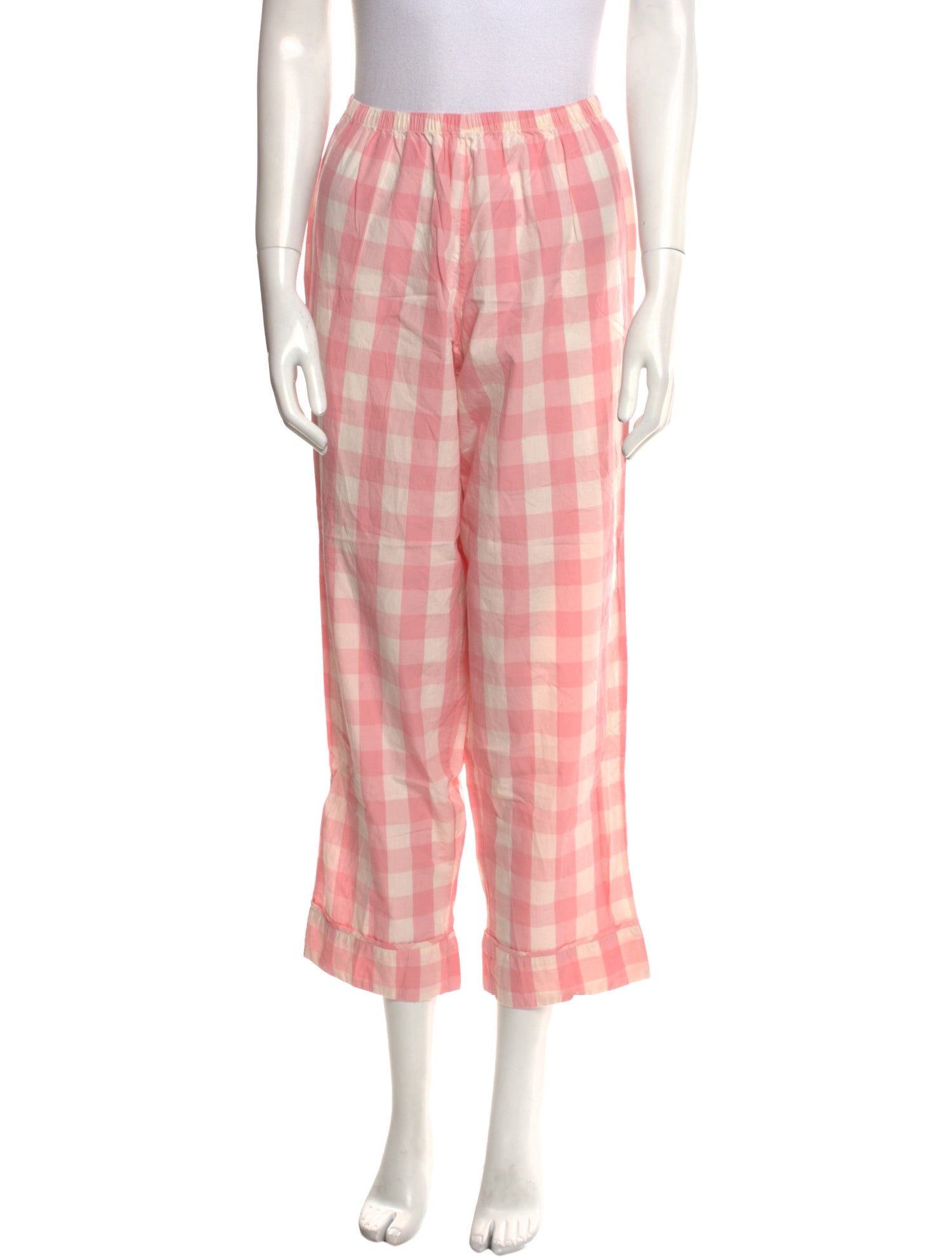 DÔEN Plaid Print Straight Leg Pants