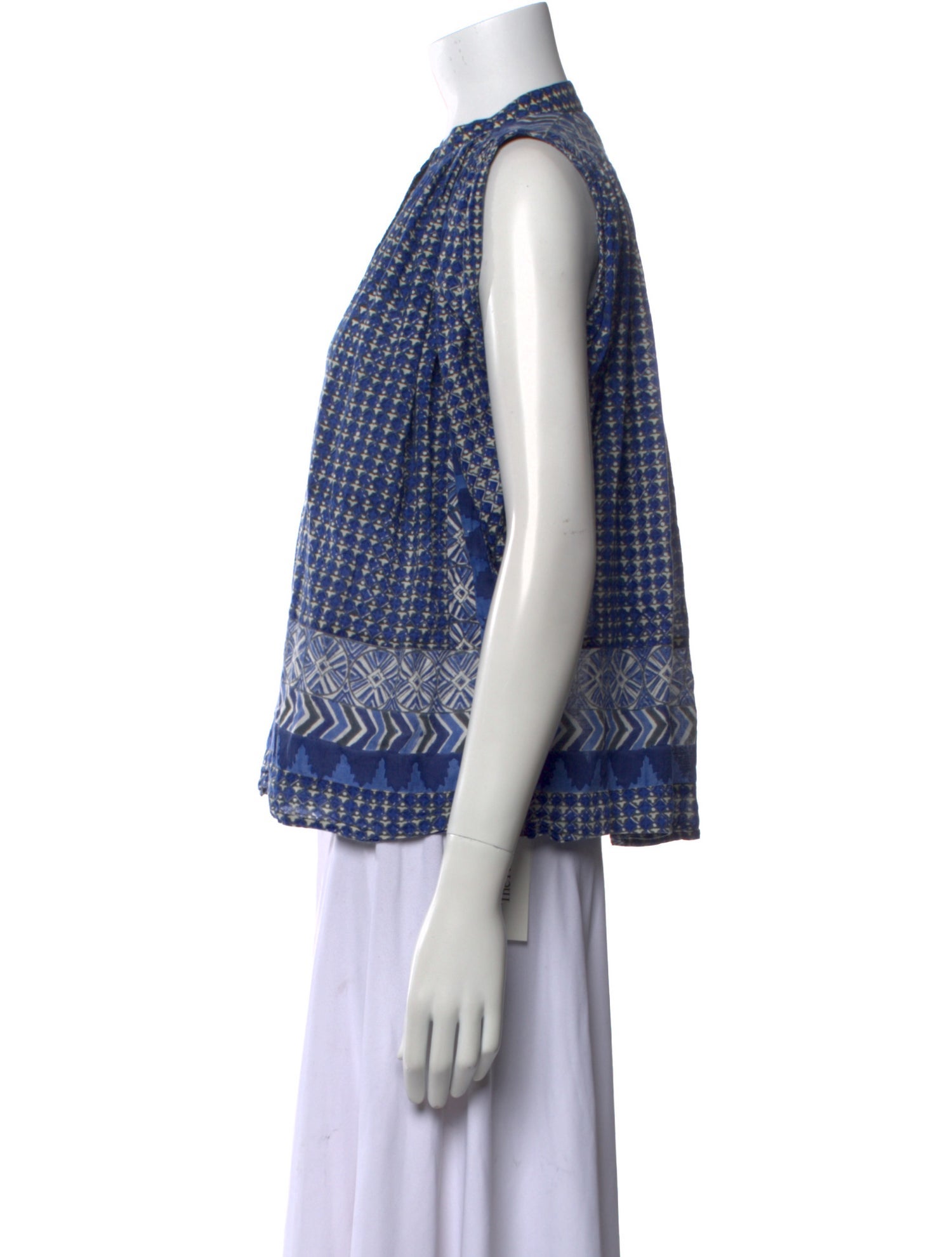 DÔEN Printed Mock Neck Top