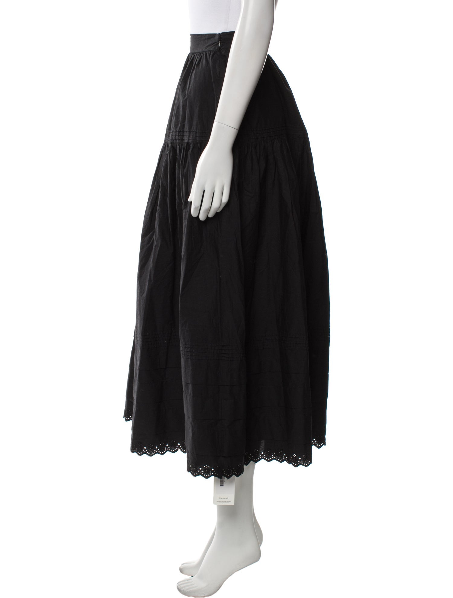 DÔEN Crochet Trim Midi Length Skirt