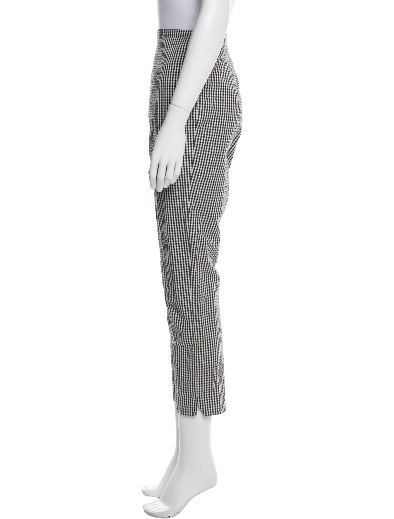 DÔEN Plaid Print Skinny Leg Pants