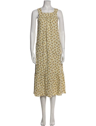 DÔEN Silk Midi Length Dress