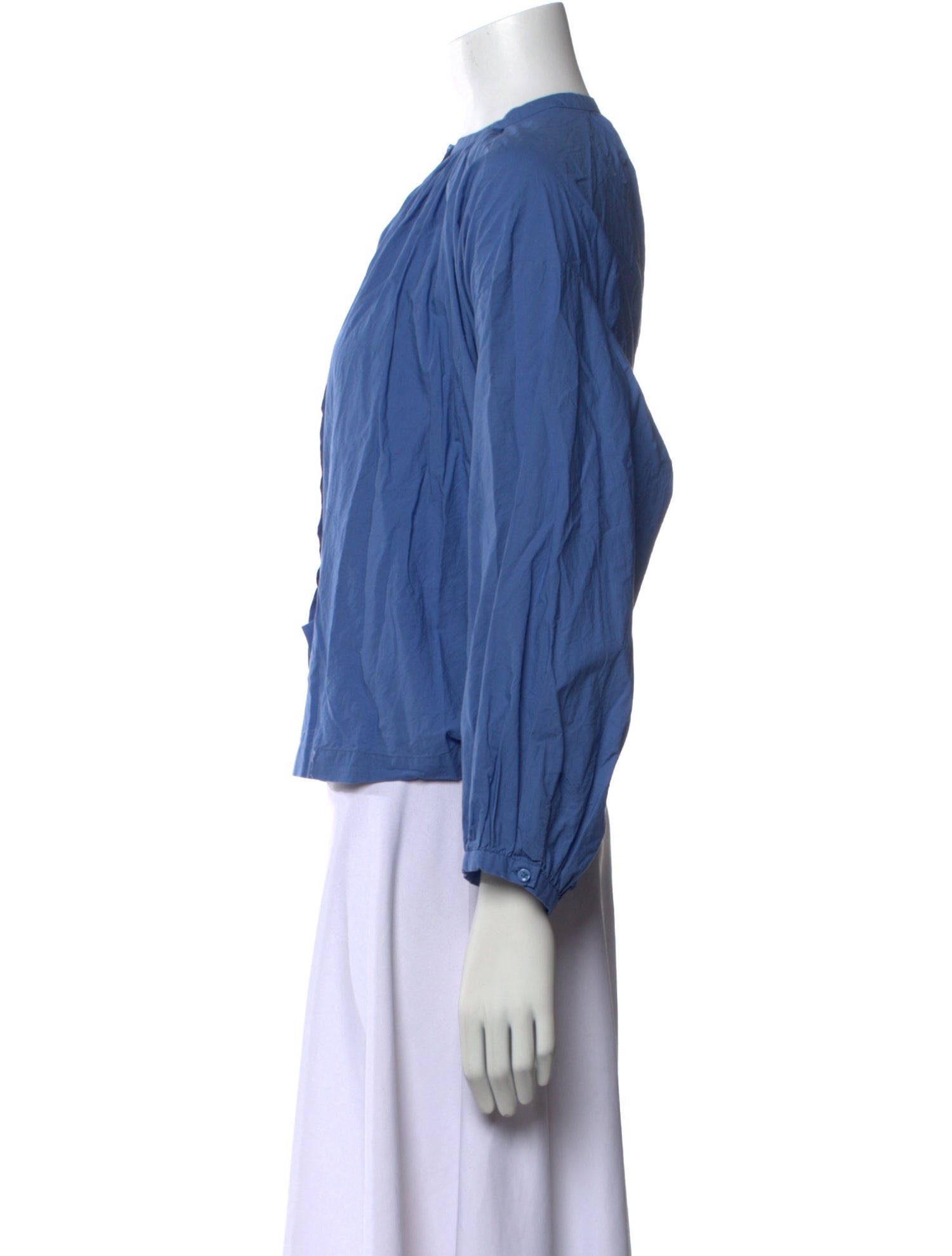 DÔEN Mock Neck Three-Quarter Sleeve Blouse