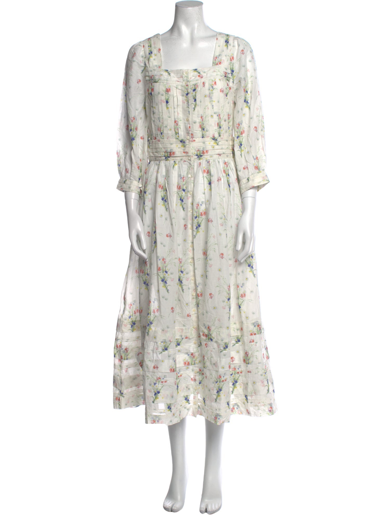 DÔEN Floral Print Midi Length Dress w/ Tags