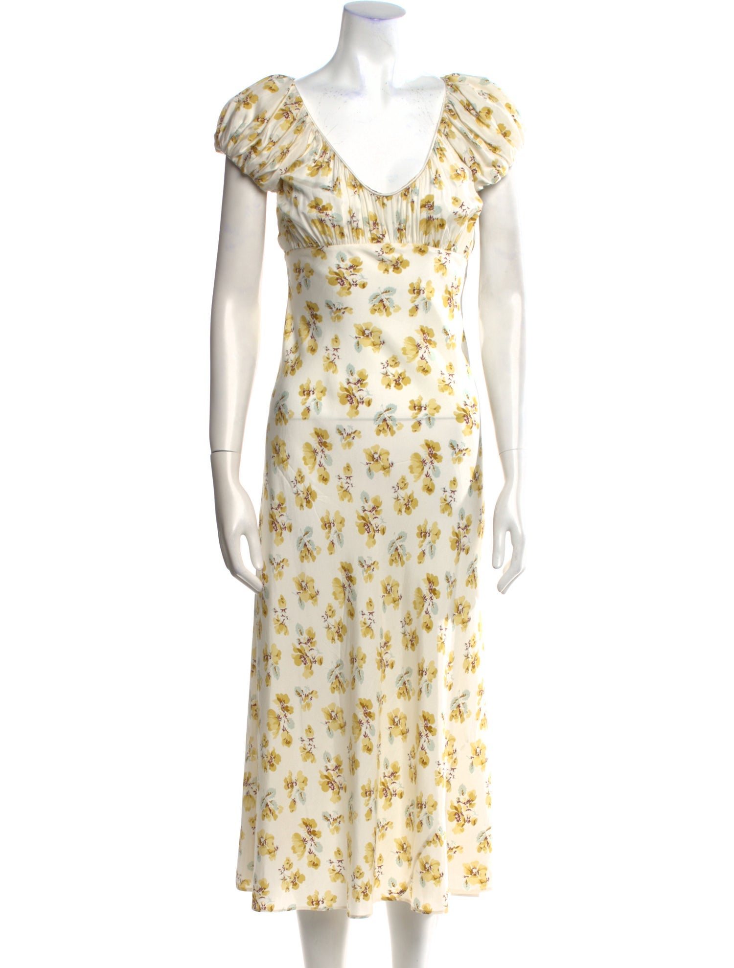 DÔEN Floral Print Midi Length Dress