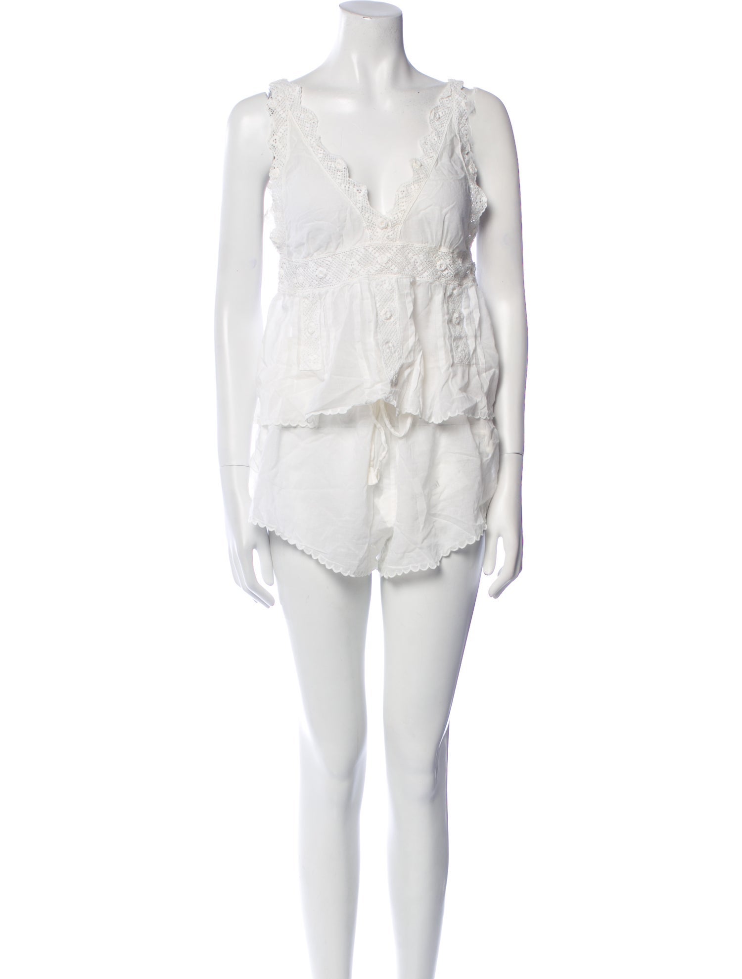 DÔEN Ruffle Embellishment Pajamas