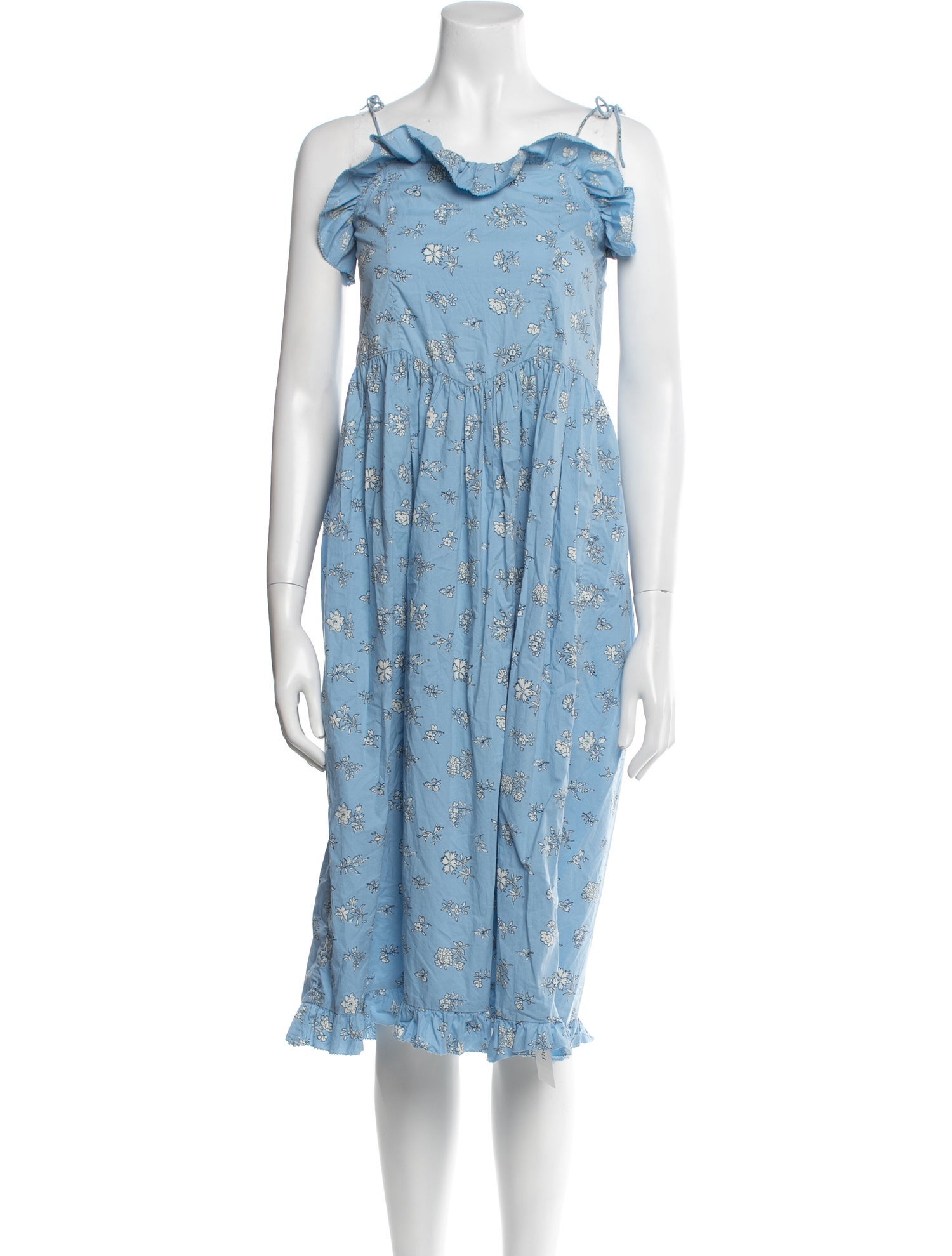 DÔEN Floral Print Midi Length Dress