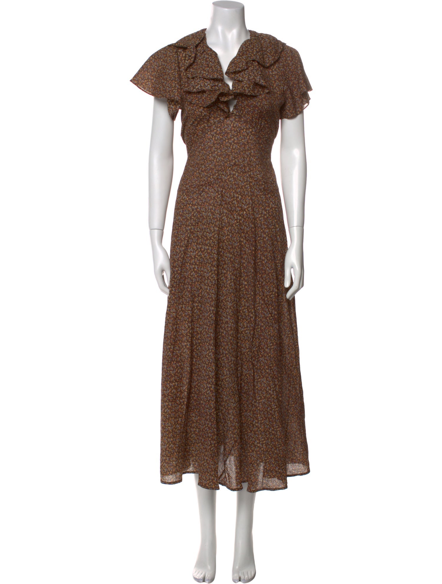 DÔEN Floral Print Knee-Length Dress