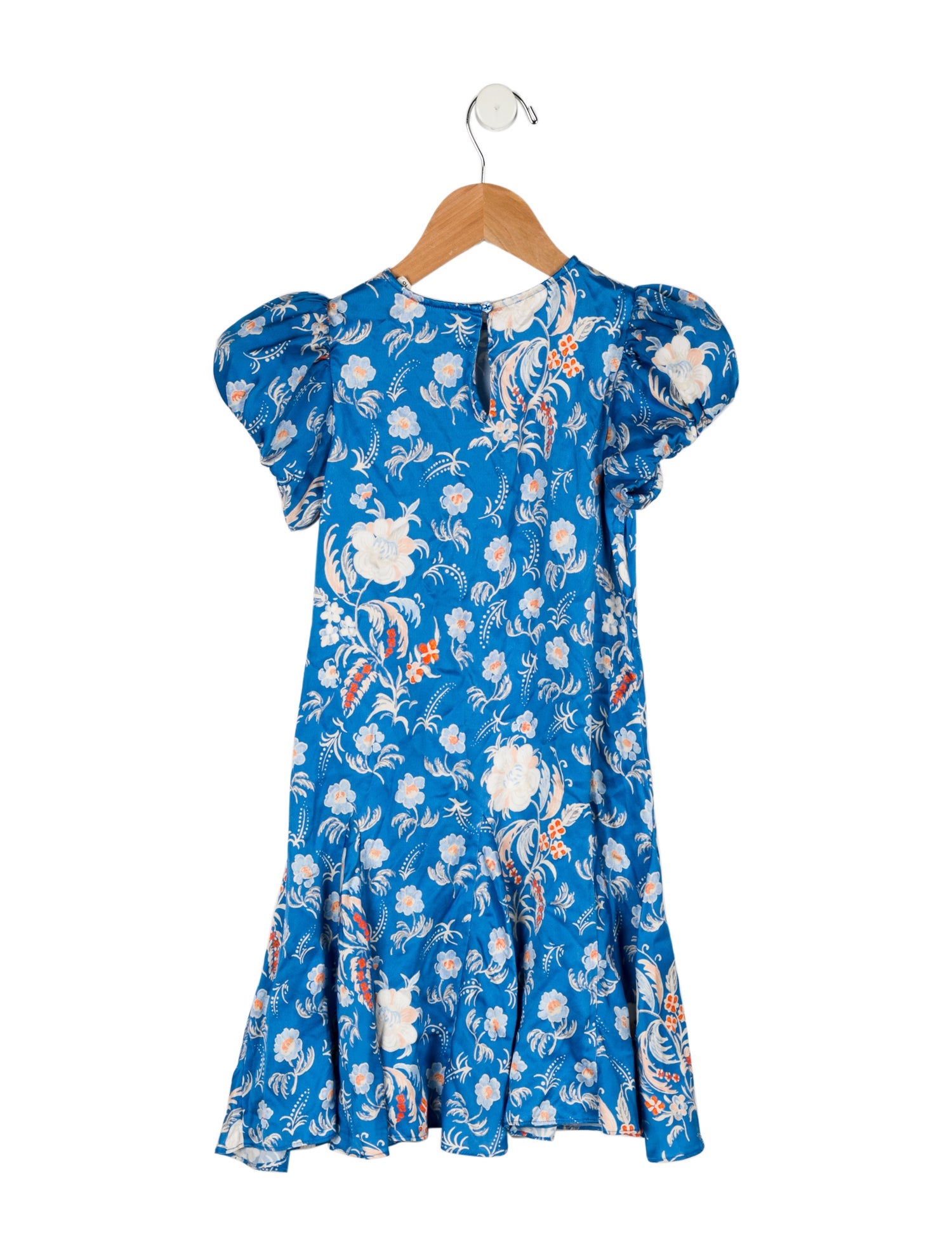 DÔEN Girls' Silk Printed Short Sleeve Dress
